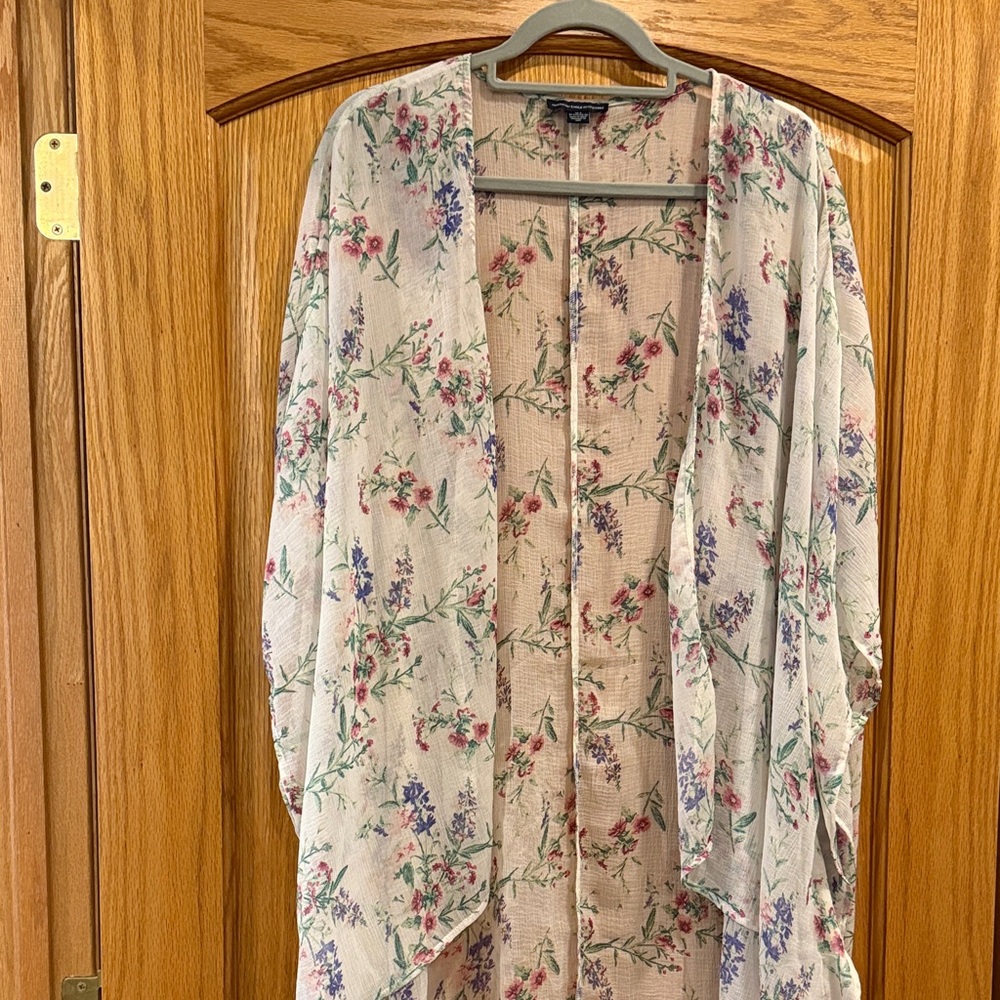 American Eagle Outfitters Floral Sheer Top